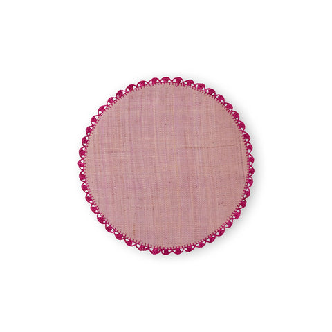 Tischset · 2er-Set  mit farbigen Rändern (Rosa)