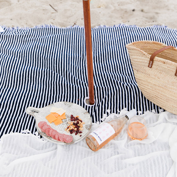 Beach Blanket · Stranddecke · Laurens Navy Stripe