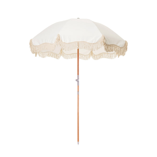 Premium Beach Umbrella · Sonnenschirm · Antique White
