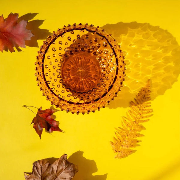 Hobnail Bowl · Amber