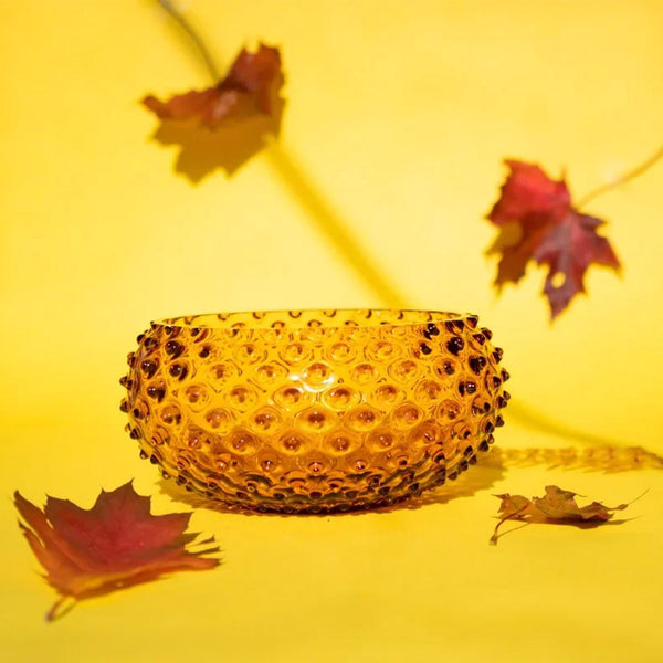 Hobnail Bowl · Amber