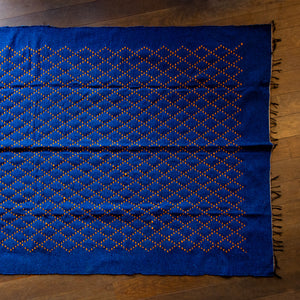 Teppich · Kelim blau-orange (ca. 268cm x 160cm)